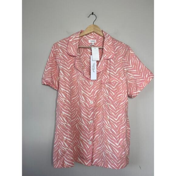 NWT Bed Head Stretch Short Sleeve Shorty PJ Set Wild One Sleepwear Pink Size: L - Picture 6 of 9